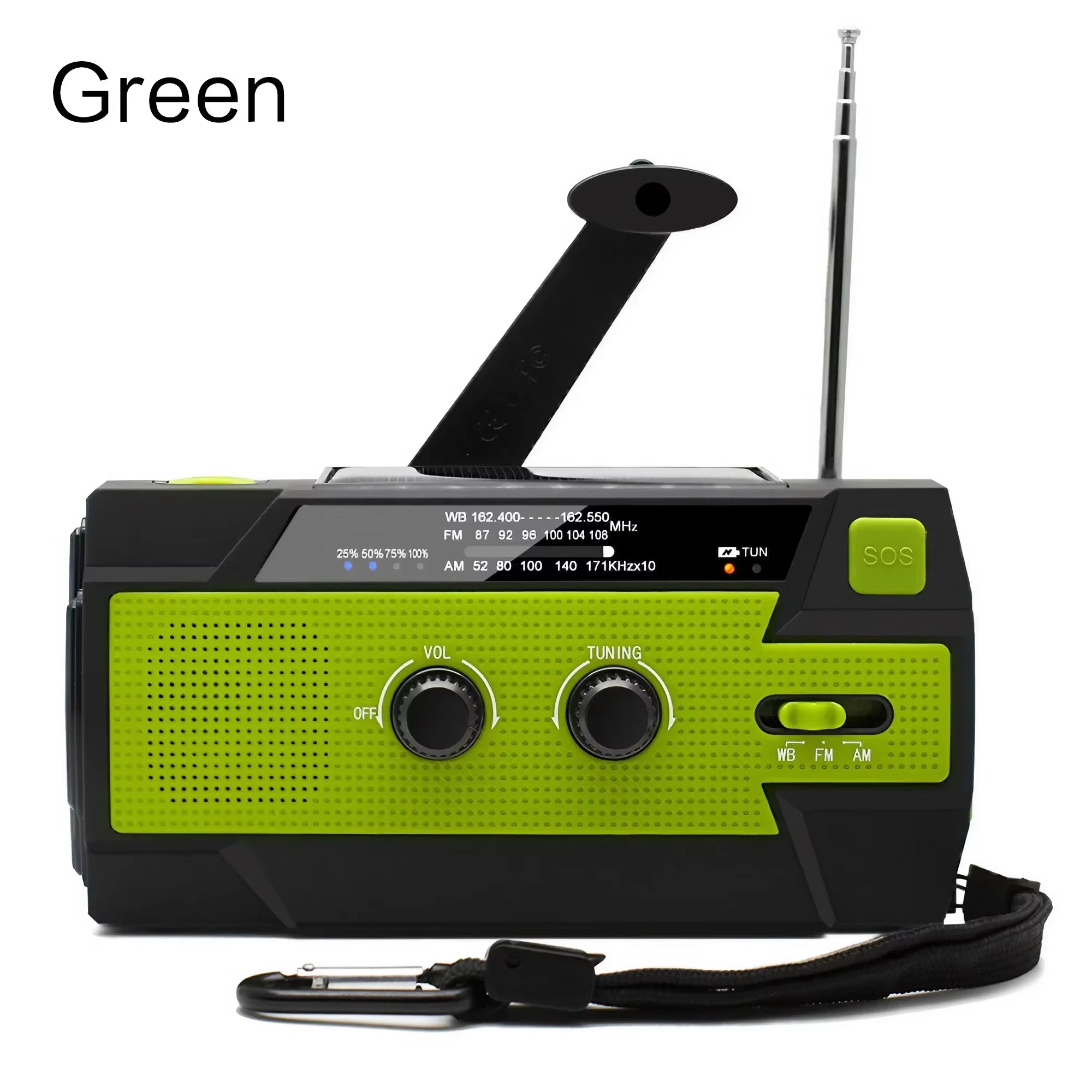 Disaster Prevention Emergency Flashlight Radio Solar Hand Crank Rechargeable Rechargeable Multifunctional LED Reading Light Radi