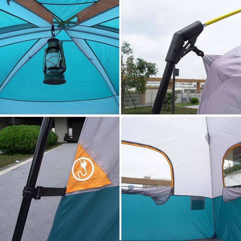 8-Person Dark Blue Camping Tents Easy Set Up-Portable Dome Tents Waterproof Windproof Tent with Rainfly for Camping